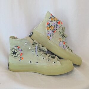 Converse Women's High-Top Sneakers - light green "stronger together" Rare